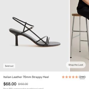 Black Strappy Heel Italian Leather